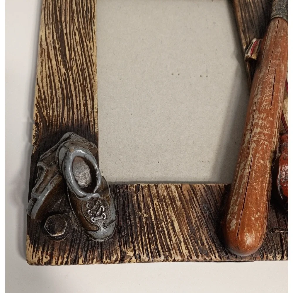Baseball Photo Frame Textured 3D Picture Frame Resin 4x6, Sports Theme Decor